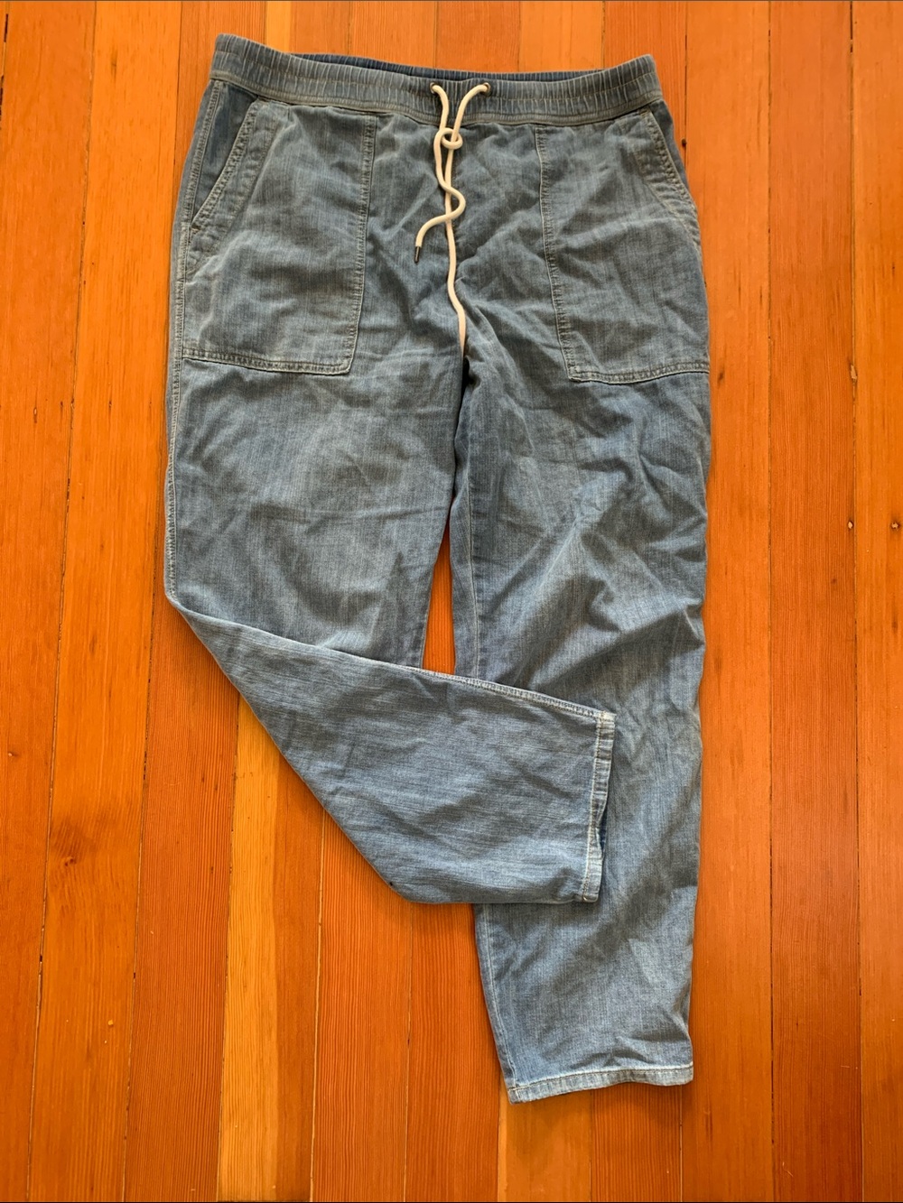 James Perse Light Wash Chambray Drawstring pants